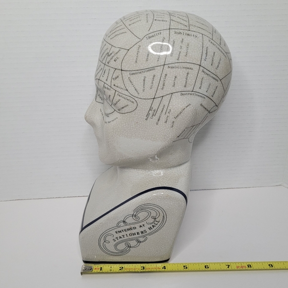 Phrenology Head Bust LN Fowler Vintage Ceramic - Picture 10 of 13